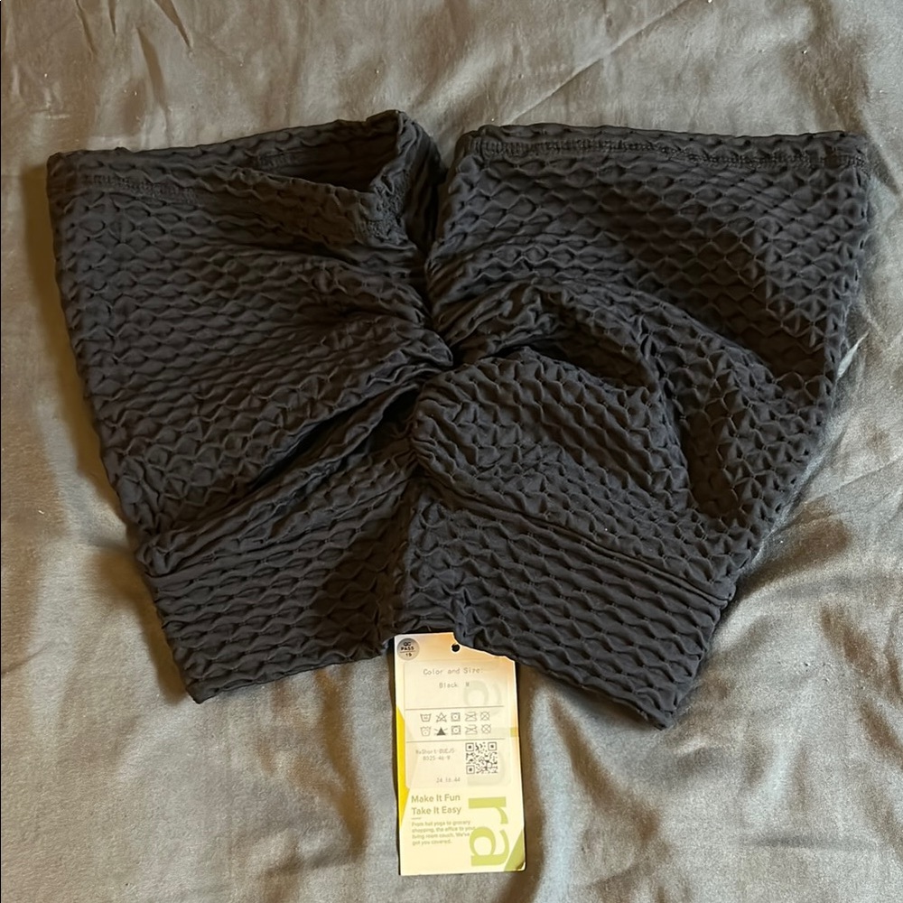 Black Textured Women's Shorts